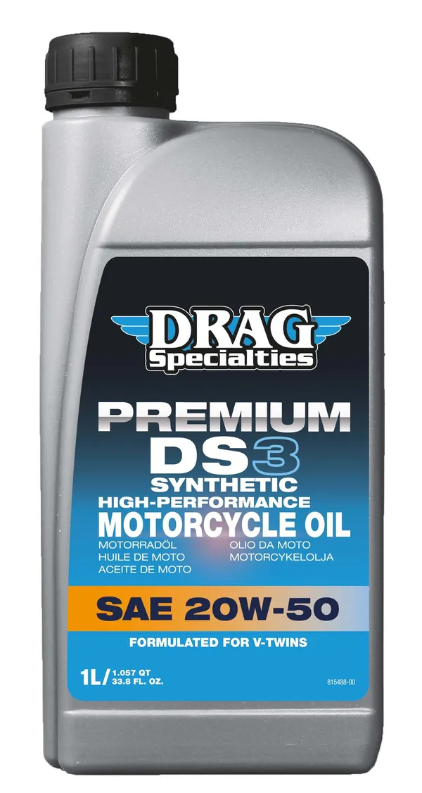 Motorolja, Drag Specialties 20W-50 DS3 V-Twin syntet 1 Liter - Kastberga MC